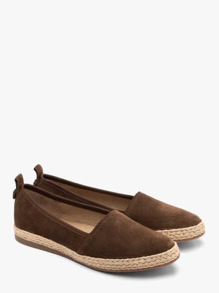 Welurowe brązowe espadryle damskie