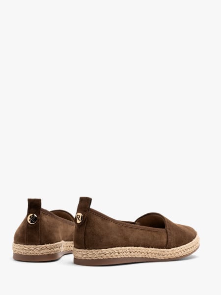 Welurowe brązowe espadryle damskie