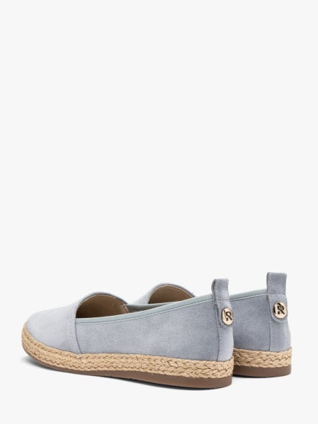 Niebieskie espadryle ze skóry welurowej