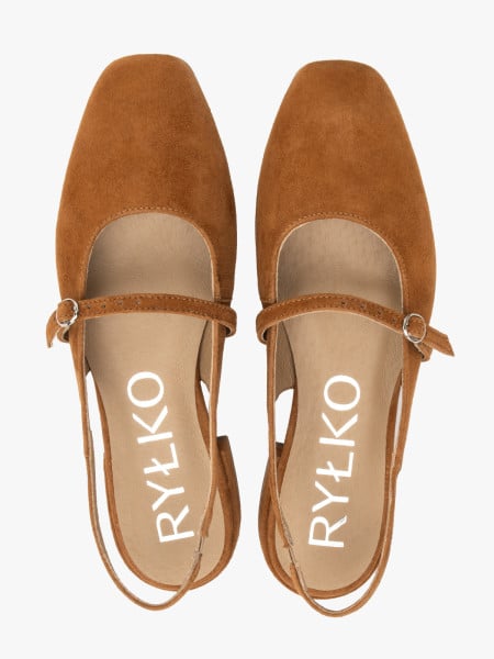 Rude czółenka slingback