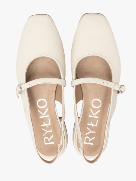 Kremowe czółenka slingback