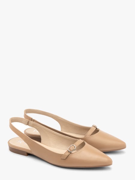 Beżowe baleriny slingback