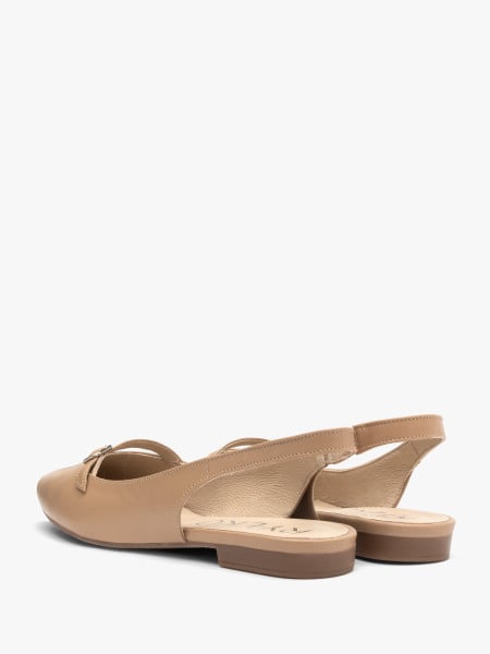 Beżowe baleriny slingback