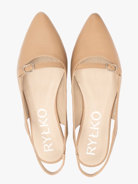 Beżowe baleriny slingback