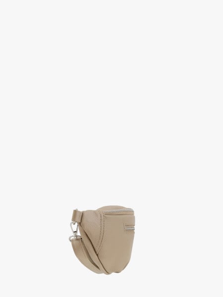 Ciemnobeżowa torebka nerka - crossbody