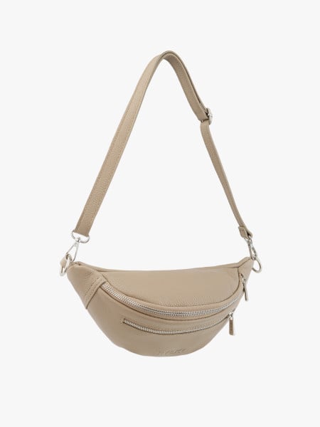 Ciemnobeżowa torebka nerka - crossbody
