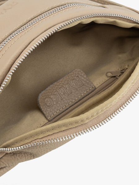 Ciemnobeżowa torebka nerka - crossbody