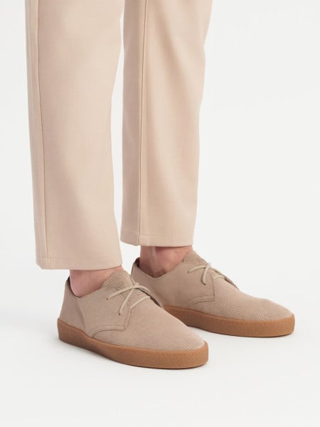 Welurowe półbuty męskie w stylu casual