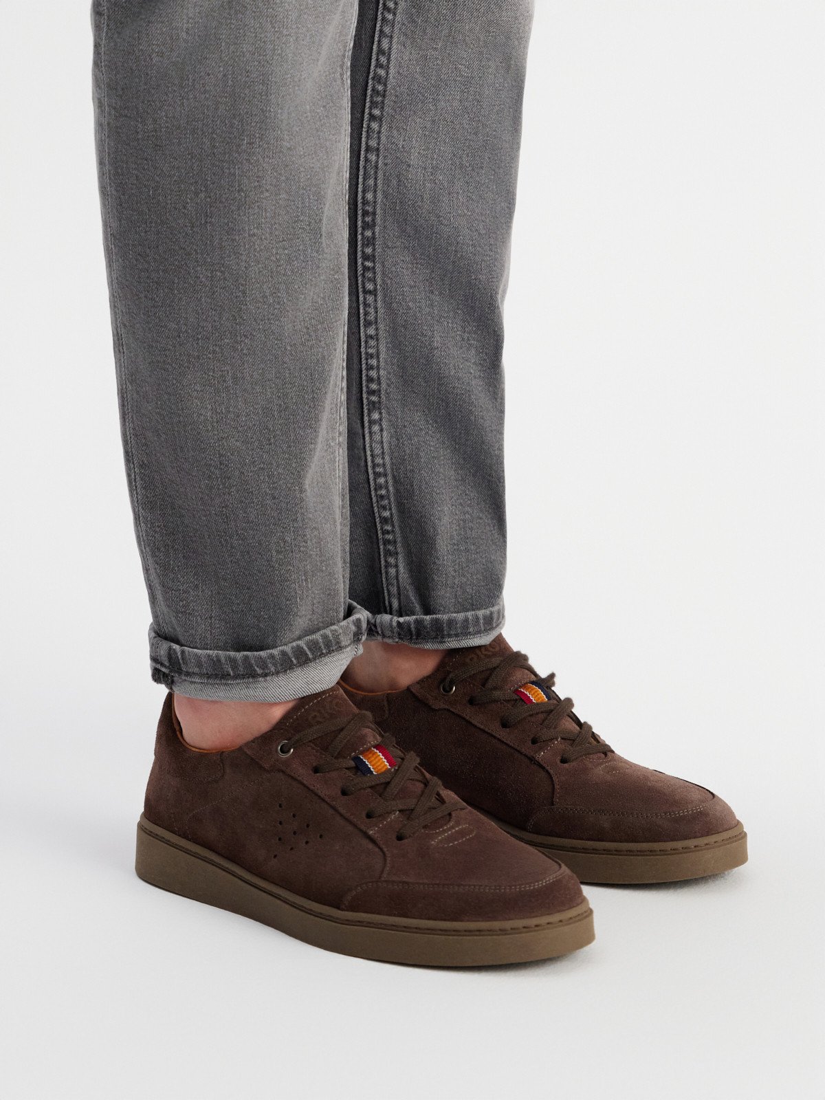 Szare welurowe sneakersy męskie