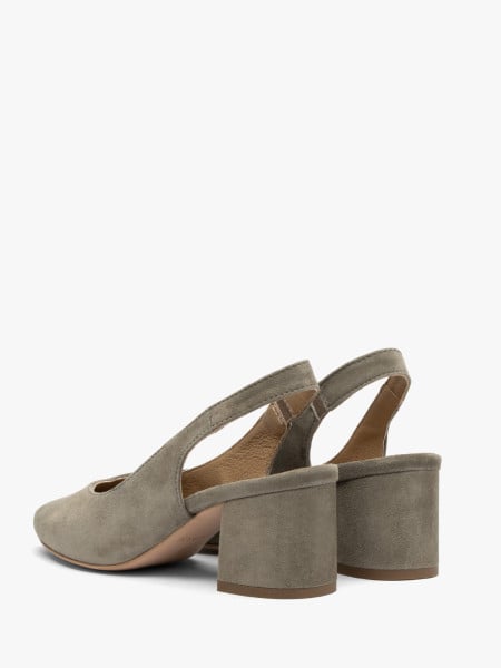 Oliwkowe czółenka damskie slingback