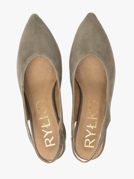 Oliwkowe czółenka damskie slingback