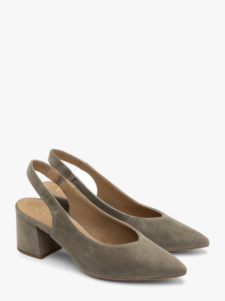 Oliwkowe czółenka damskie slingback