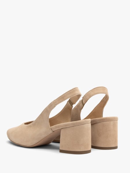 Beżowe czółenka slingback bez pięty